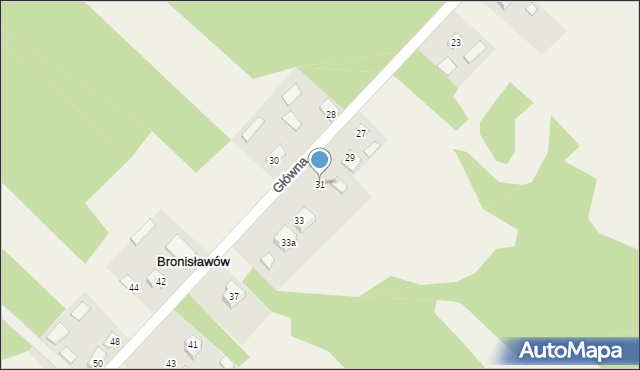 Bronisławów, Główna, 31, mapa Bronisławów