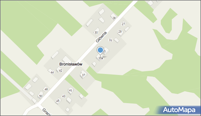 Bronisławów, Główna, 33a, mapa Bronisławów