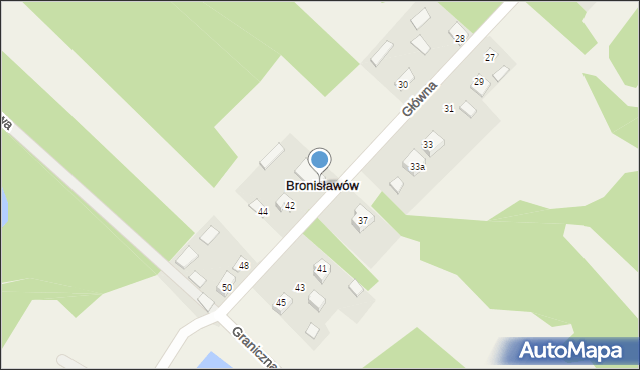 Bronisławów, Główna, 40, mapa Bronisławów