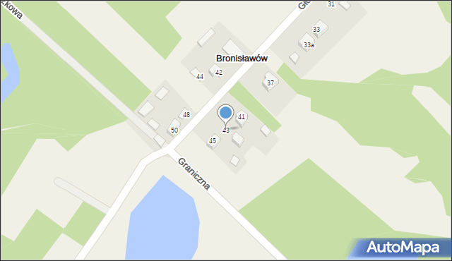 Bronisławów, Główna, 43, mapa Bronisławów