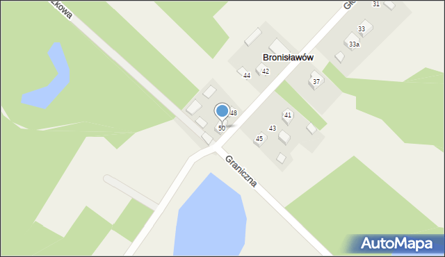 Bronisławów, Główna, 50, mapa Bronisławów