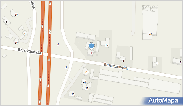 Bruszczewo, Główna, 1, mapa Bruszczewo