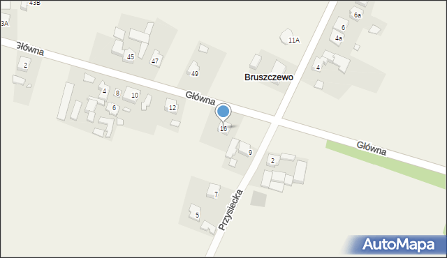 Bruszczewo, Główna, 16, mapa Bruszczewo