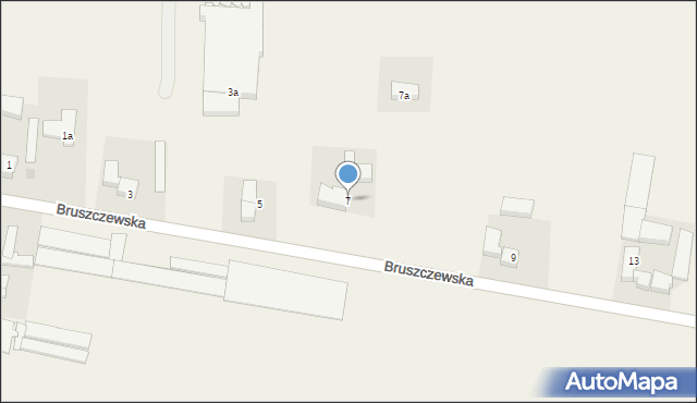 Bruszczewo, Główna, 7, mapa Bruszczewo