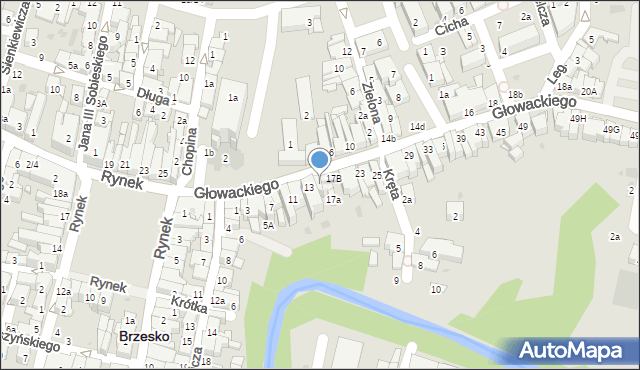 Brzesko, Głowackiego Bartosza, 15, mapa Brzesko