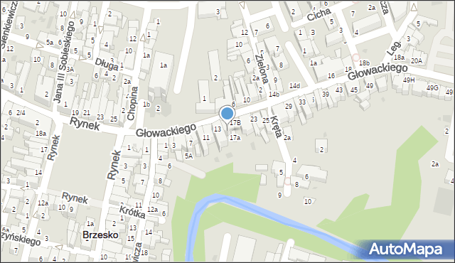 Brzesko, Głowackiego Bartosza, 17, mapa Brzesko