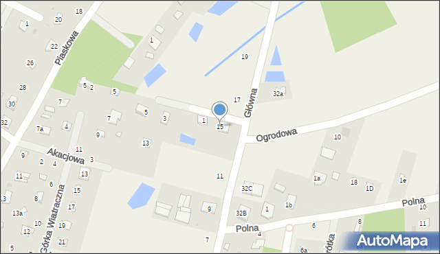 Brzeźce, Główna, 15, mapa Brzeźce