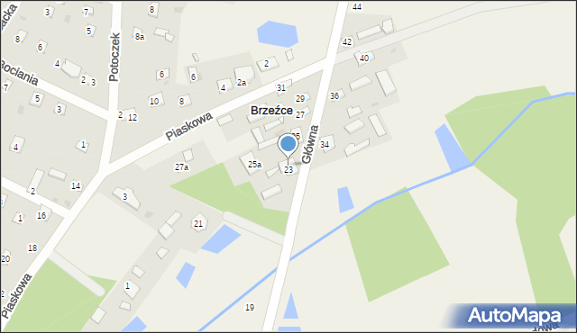 Brzeźce, Główna, 23, mapa Brzeźce