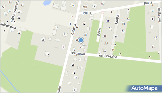 Brzeźce, Główna, 24, mapa Brzeźce