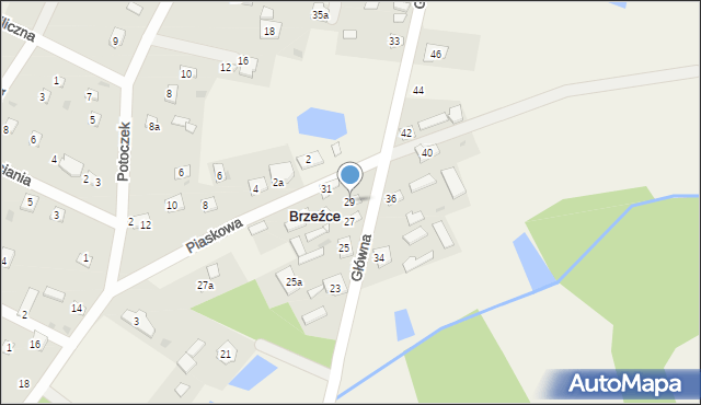 Brzeźce, Główna, 29, mapa Brzeźce