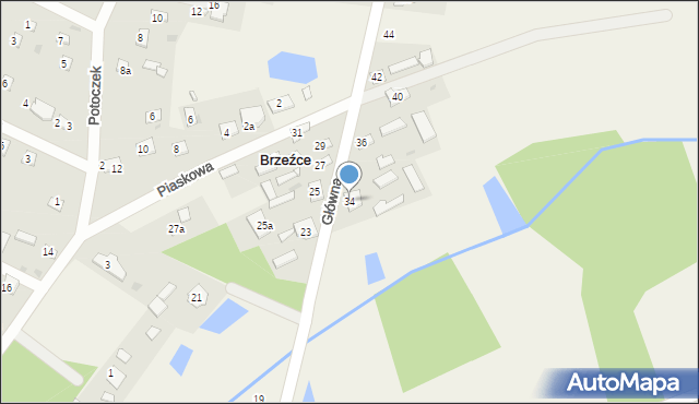 Brzeźce, Główna, 34, mapa Brzeźce