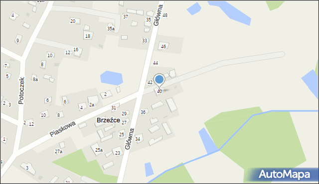 Brzeźce, Główna, 40, mapa Brzeźce