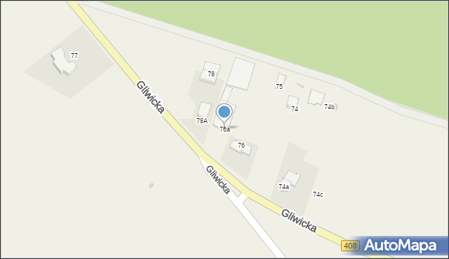 Brzeźce, Gliwicka, 76a, mapa Brzeźce