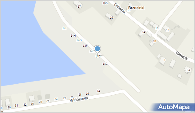 Brzezinki, Główna, 14D, mapa Brzezinki