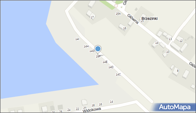 Brzezinki, Główna, 14F, mapa Brzezinki