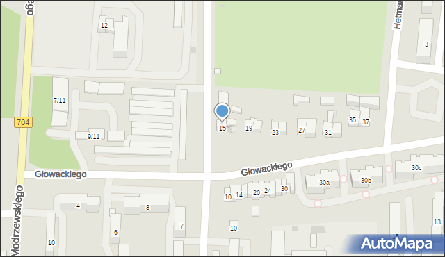 Brzeziny, Głowackiego Bartosza, 15, mapa Brzeziny