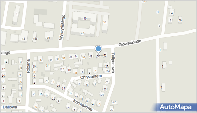 Brzeziny, Głowackiego Bartosza, 50, mapa Brzeziny