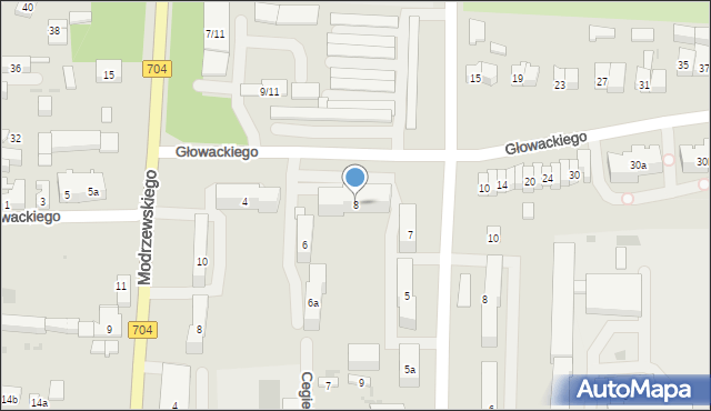 Brzeziny, Głowackiego Bartosza, 8, mapa Brzeziny