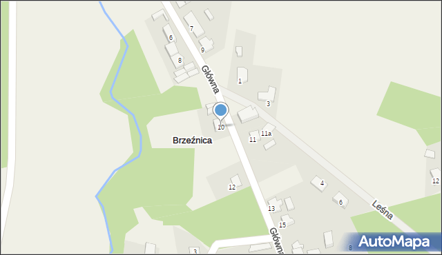 Brzeźnica, Główna, 10, mapa Brzeźnica