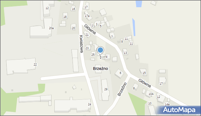 Brzeźno, Główna, 2, mapa Brzeźno