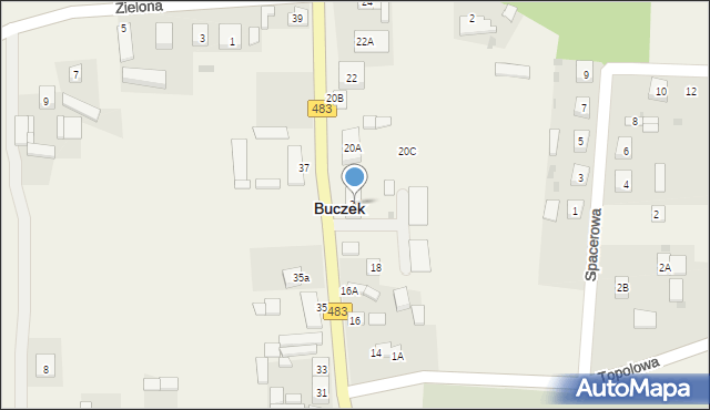 Buczek, Główna, 20, mapa Buczek