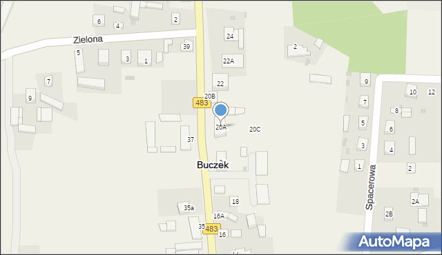 Buczek, Główna, 20A, mapa Buczek