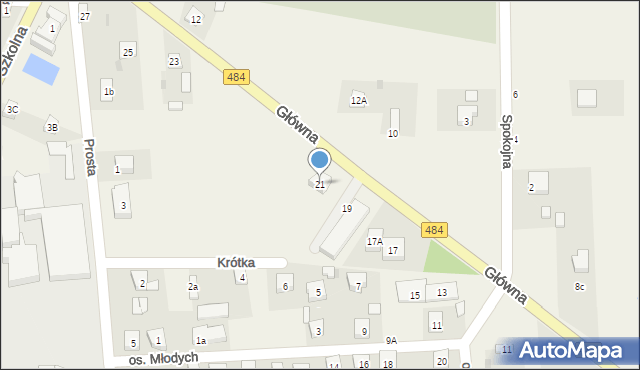 Buczek, Główna, 21, mapa Buczek