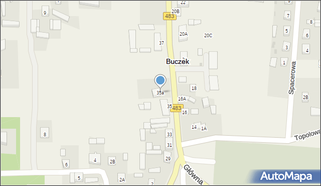 Buczek, Główna, 35a, mapa Buczek