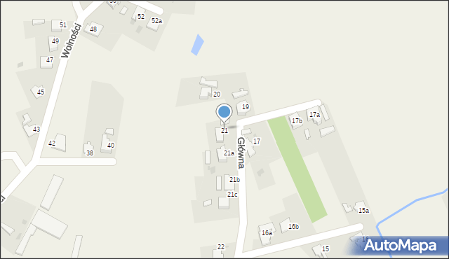 Budziska, Główna, 21, mapa Budziska