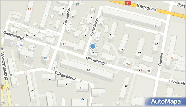 Bydgoszcz, Głowackiego Bartosza, 17, mapa Bydgoszczy