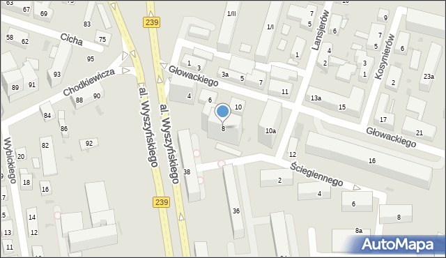 Bydgoszcz, Głowackiego Bartosza, 8, mapa Bydgoszczy