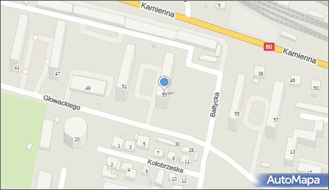 Bydgoszcz, Głowackiego Bartosza, 53, mapa Bydgoszczy
