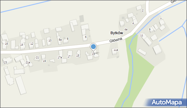 Bytków, Główna, 13, mapa Bytków