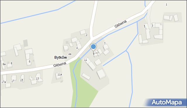 Bytków, Główna, 9, mapa Bytków