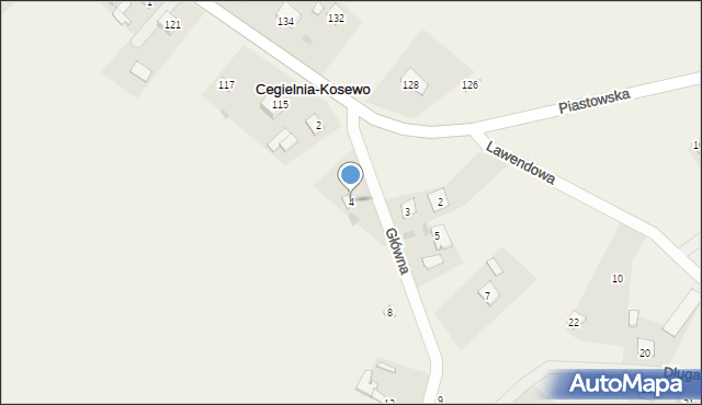 Cegielnia-Kosewo, Główna, 4, mapa Cegielnia-Kosewo