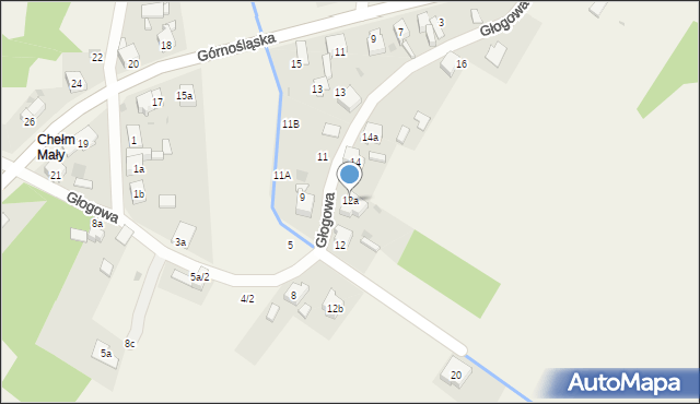 Chełm Śląski, Głogowa, 12a, mapa Chełm Śląski