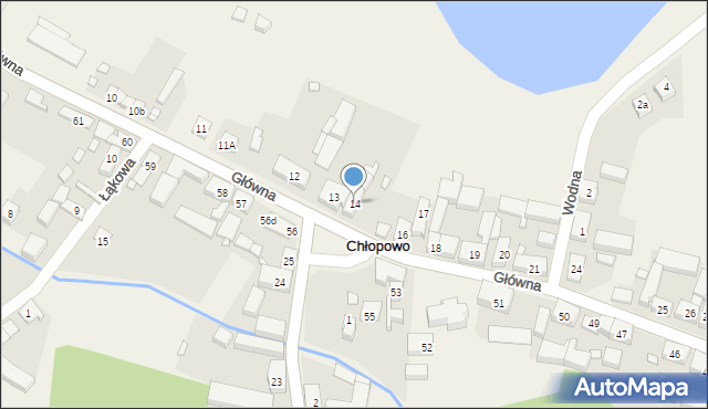 Chłopowo, Główna, 14, mapa Chłopowo