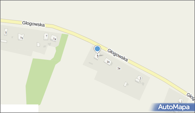 Chobienia, Głogowska, 5, mapa Chobienia