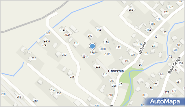 Chocznia, Główna, 206, mapa Chocznia