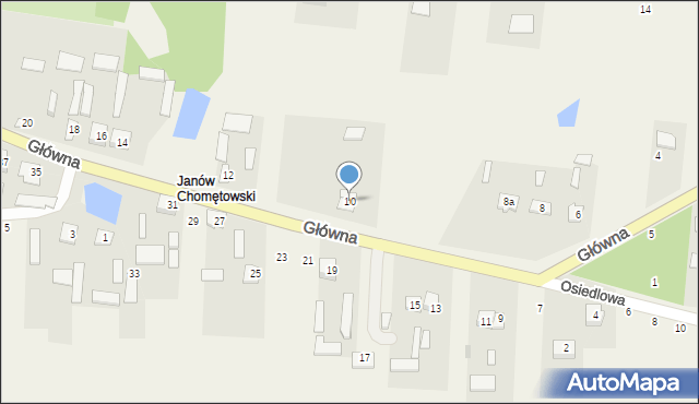 Chomentów-Puszcz, Główna, 10, mapa Chomentów-Puszcz