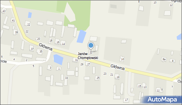 Chomentów-Puszcz, Główna, 12, mapa Chomentów-Puszcz