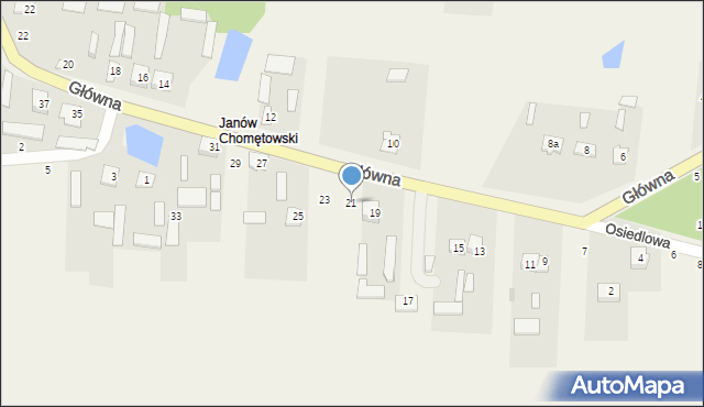 Chomentów-Puszcz, Główna, 21, mapa Chomentów-Puszcz