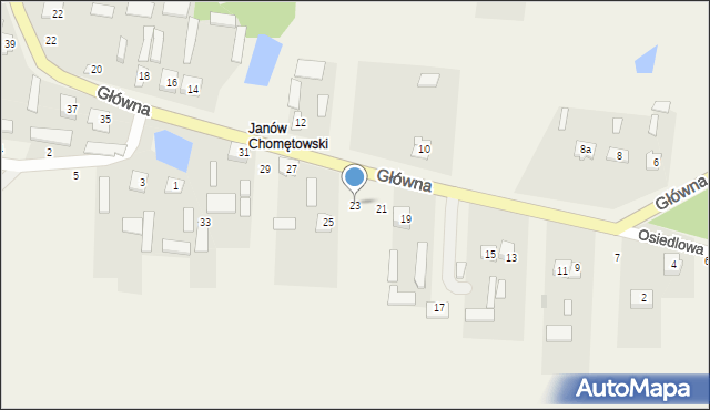 Chomentów-Puszcz, Główna, 23, mapa Chomentów-Puszcz