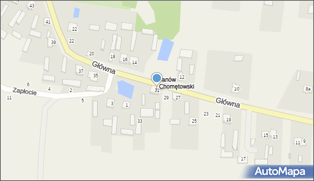 Chomentów-Puszcz, Główna, 31, mapa Chomentów-Puszcz