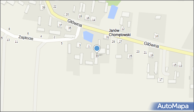 Chomentów-Puszcz, Główna, 33, mapa Chomentów-Puszcz