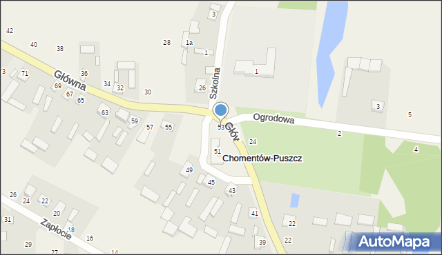 Chomentów-Puszcz, Główna, 53, mapa Chomentów-Puszcz