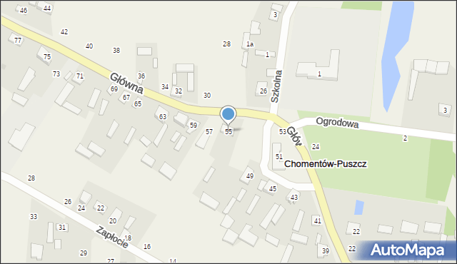 Chomentów-Puszcz, Główna, 55, mapa Chomentów-Puszcz