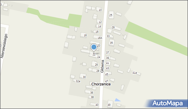 Chorzenice, Główna, 22, mapa Chorzenice