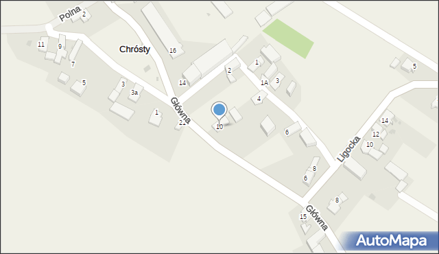 Chrósty, Główna, 10, mapa Chrósty