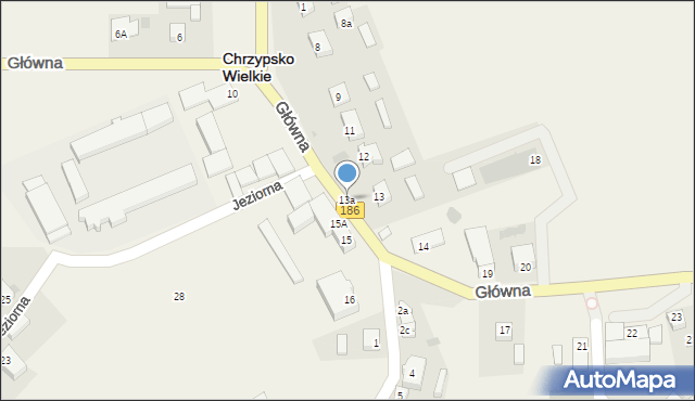 Chrzypsko Wielkie, Główna, 13a, mapa Chrzypsko Wielkie